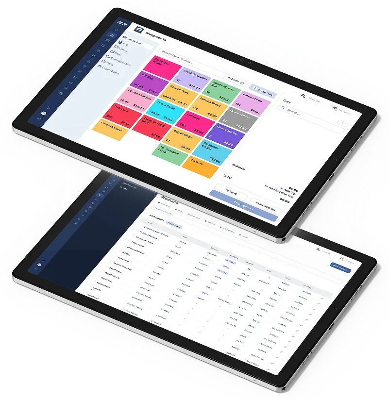 Tee On POS and Orders interfaces on tablets