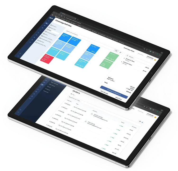 Tee On POS and Orders interfaces on tablets
